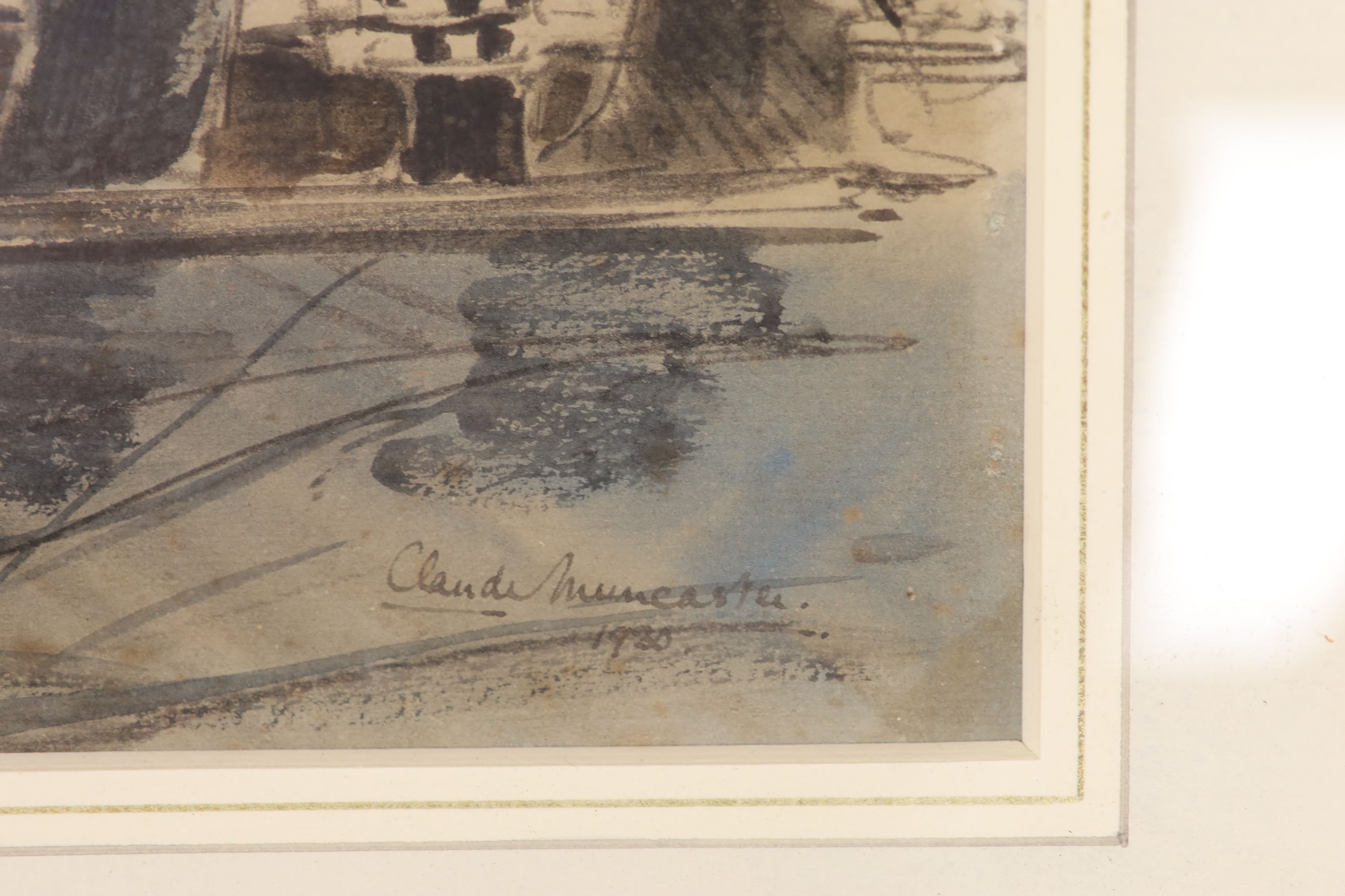 Claude Muncaster (1903-1974), watercolour, Sailors on deck, signed and dated 1930, 25 x 32cm